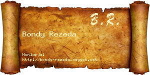 Bondy Rezeda névjegykártya